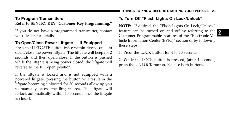 Chrysler 2006 Pacifica User Manual | Page 23 / 440