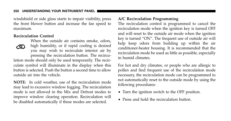 Chrysler 2006 Pacifica User Manual | Page 250 / 440