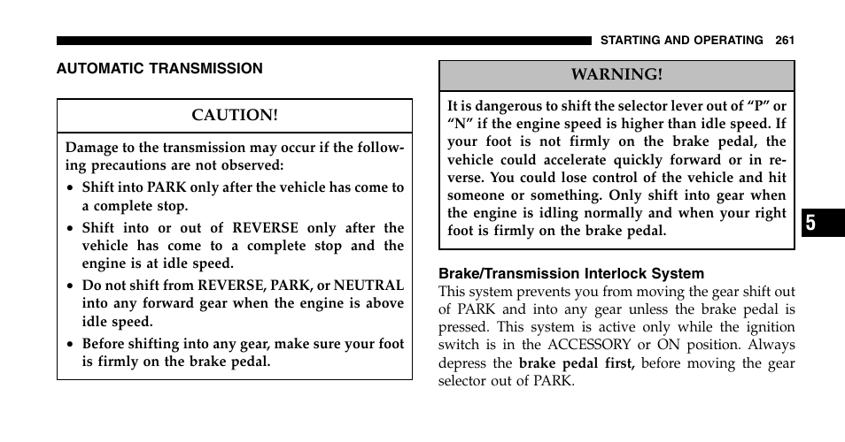 Chrysler 2006 Pacifica User Manual | Page 261 / 440