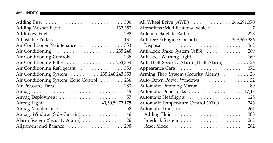 Chrysler 2006 Pacifica User Manual | Page 422 / 440