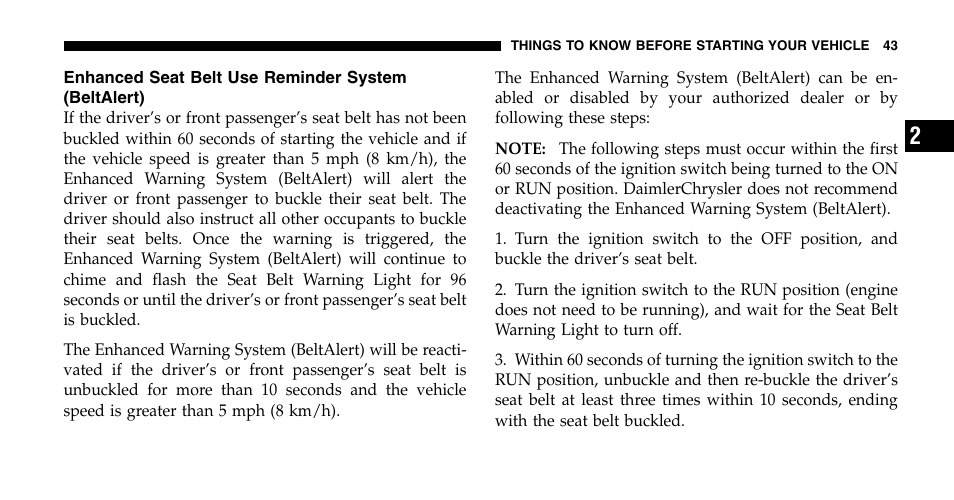 Chrysler 2006 Pacifica User Manual | Page 43 / 440
