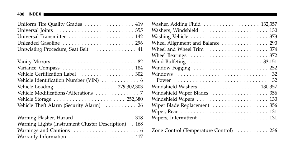 Chrysler 2006 Pacifica User Manual | Page 438 / 440