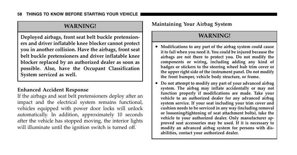 Chrysler 2006 Pacifica User Manual | Page 58 / 440
