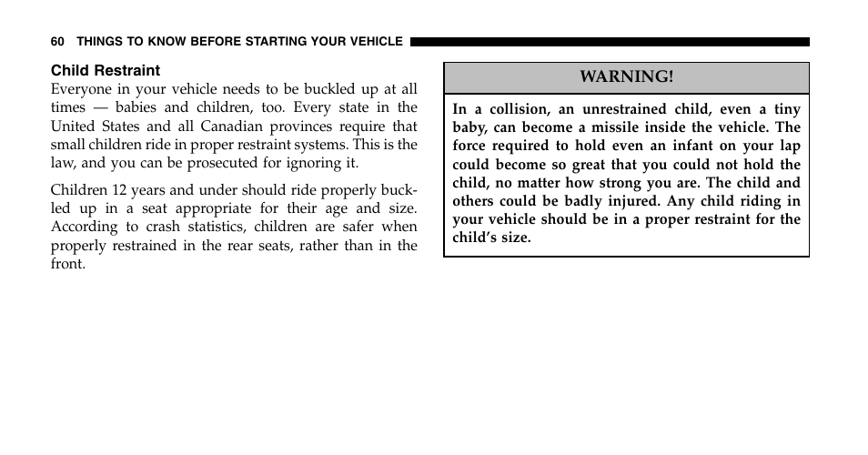 Chrysler 2006 Pacifica User Manual | Page 60 / 440