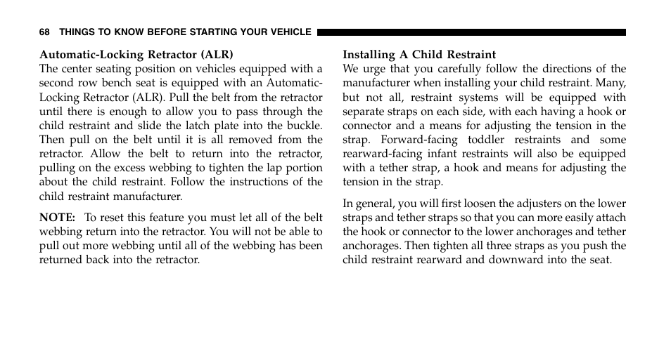 Chrysler 2006 Pacifica User Manual | Page 68 / 440
