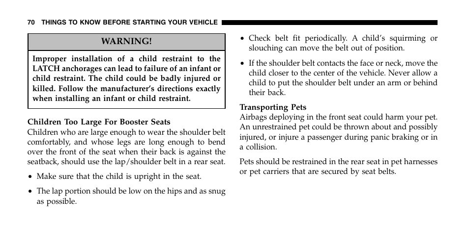 Chrysler 2006 Pacifica User Manual | Page 70 / 440