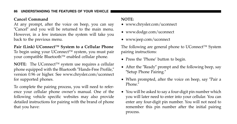 Chrysler 2006 Pacifica User Manual | Page 86 / 440