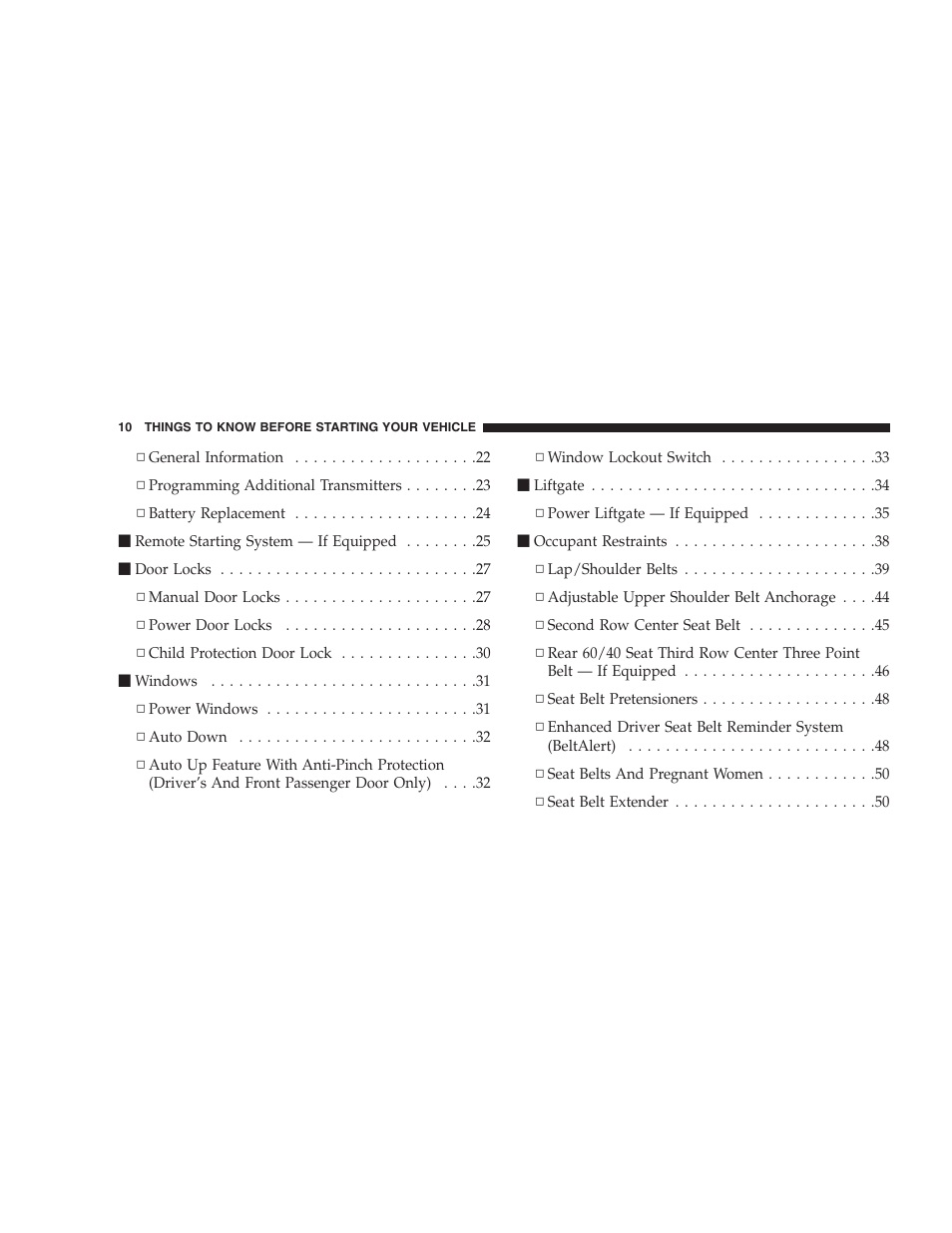 Chrysler 2007 Aspen User Manual | Page 10 / 472