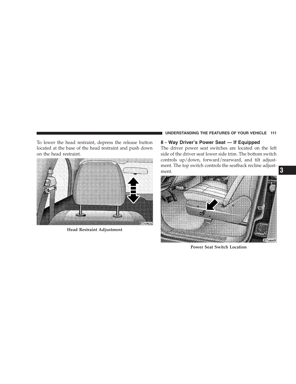 8 - way driver’s power seat — if equipped | Chrysler 2007 Aspen User Manual | Page 111 / 472