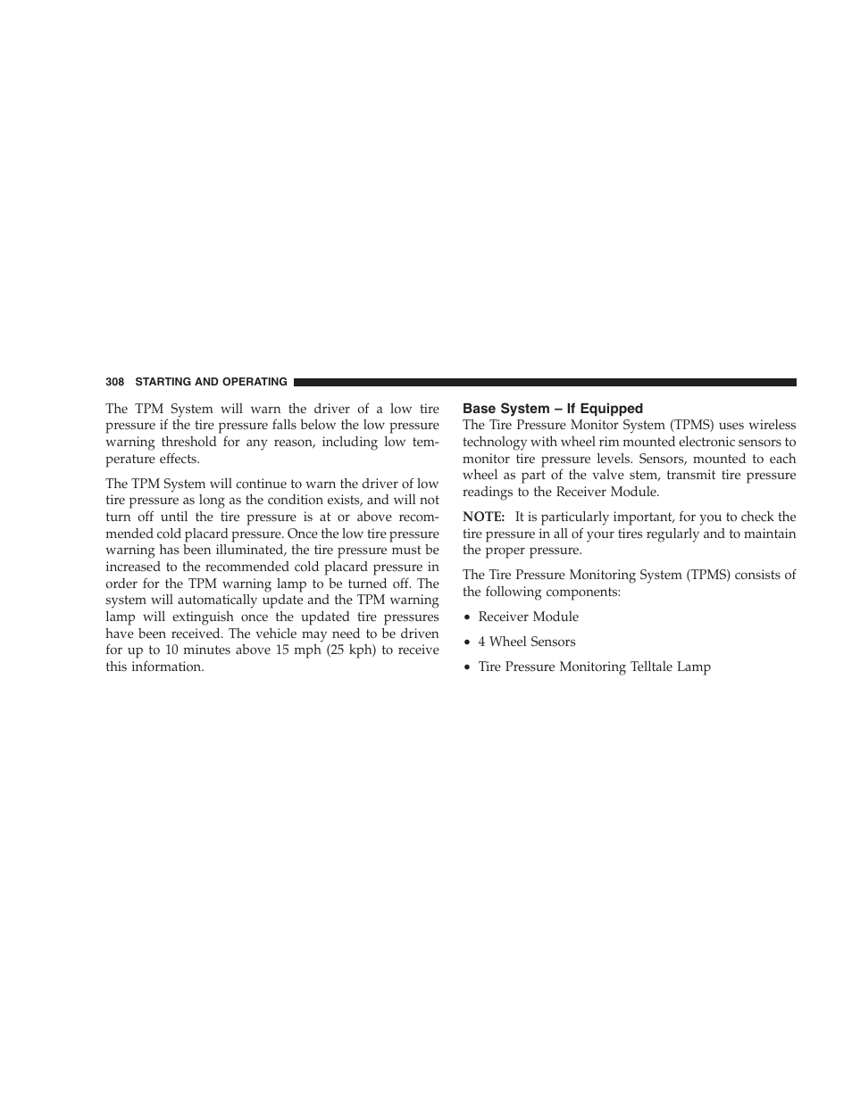 Base system – if equipped | Chrysler 2007 Aspen User Manual | Page 308 / 472
