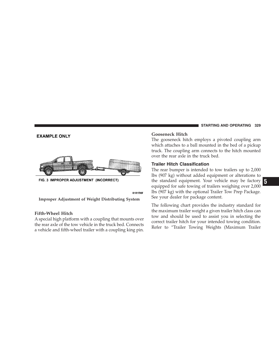 Trailer hitch classification | Chrysler 2007 Aspen User Manual | Page 329 / 472