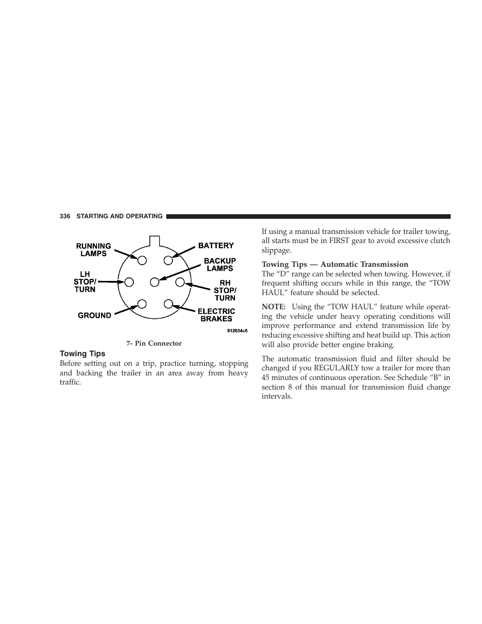 Towing tips | Chrysler 2007 Aspen User Manual | Page 336 / 472