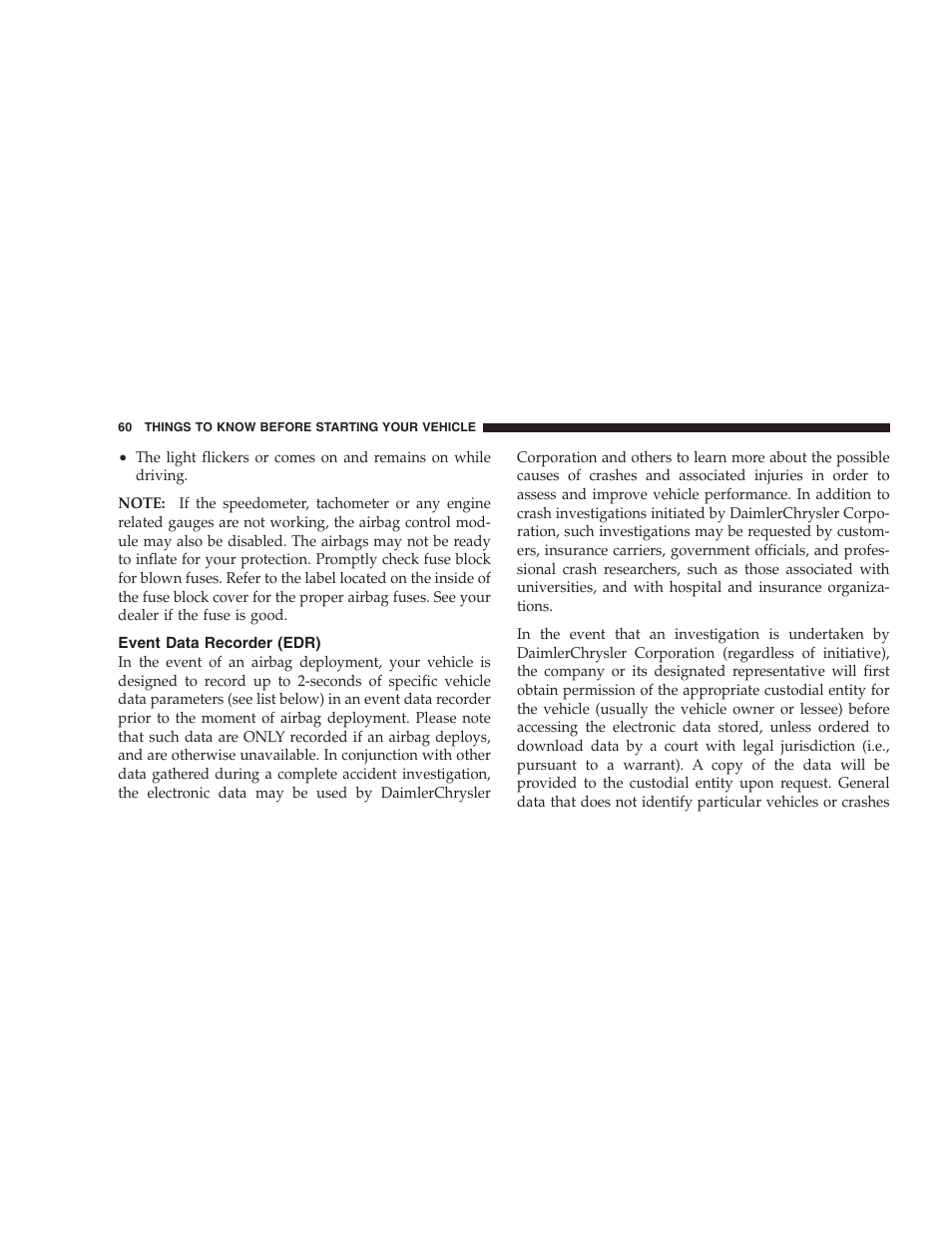 Event data recorder (edr) | Chrysler 2007 Aspen User Manual | Page 60 / 472
