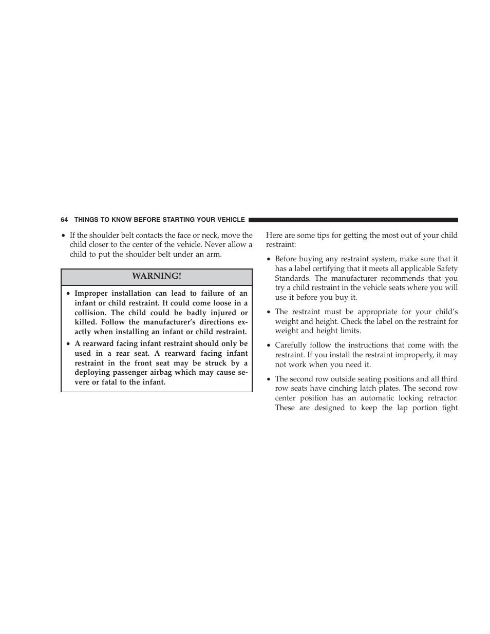 Chrysler 2007 Aspen User Manual | Page 64 / 472
