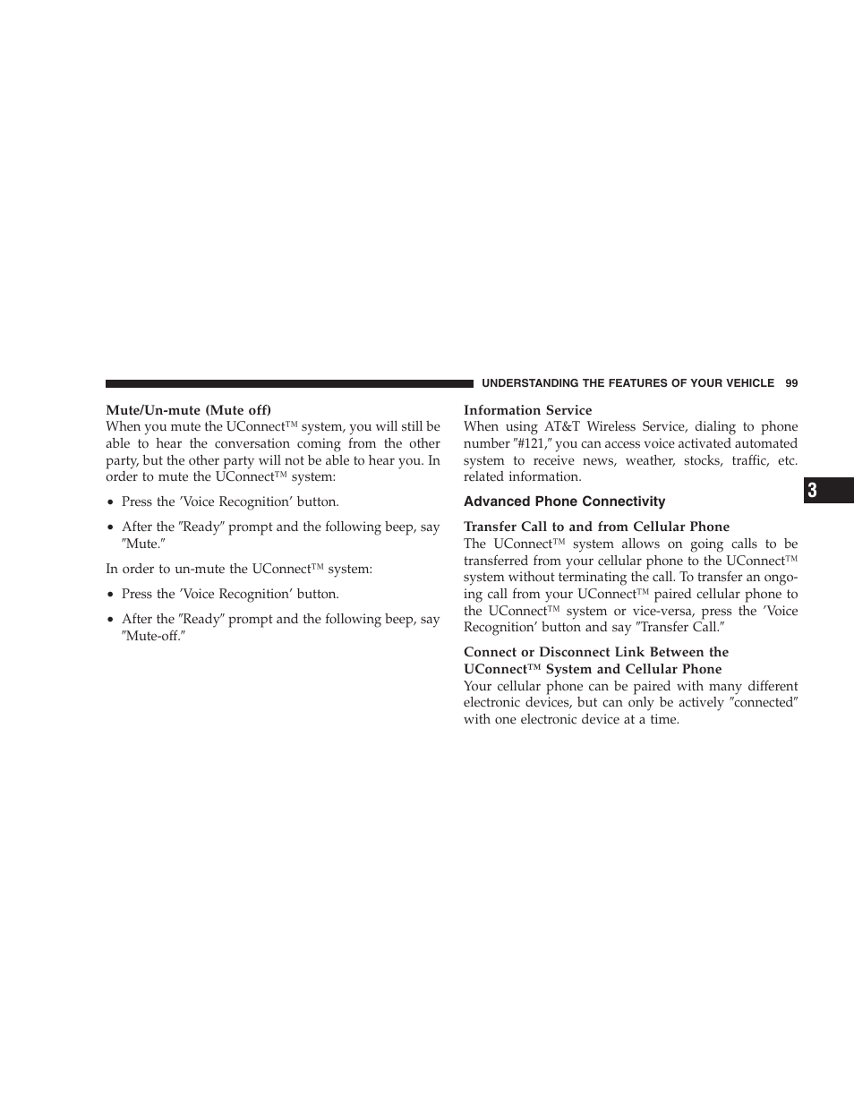 Advanced phone connectivity | Chrysler 2007 Aspen User Manual | Page 99 / 472