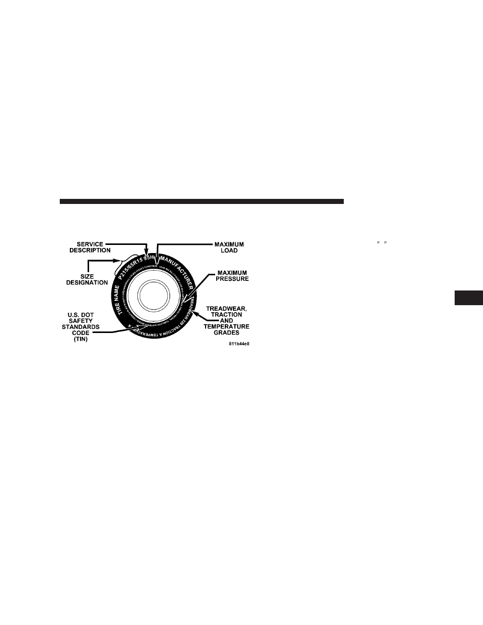 Tire markings, Tire safety information | Chrysler 2007 Crossfire User Manual | Page 167 / 299