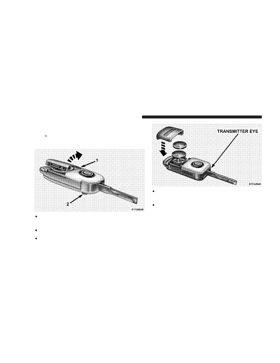 Transmitter battery service | Chrysler 2007 Crossfire User Manual | Page 18 / 299