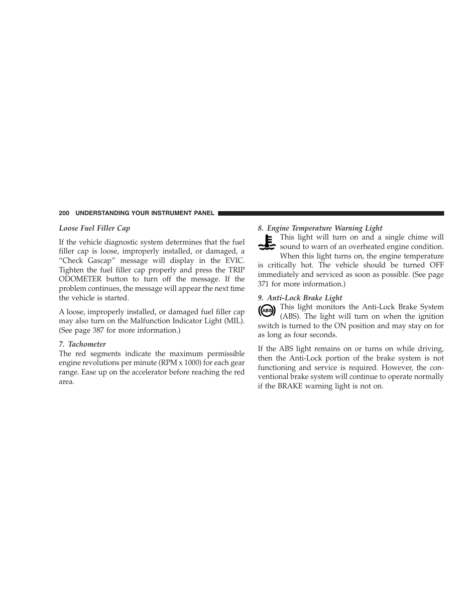 Chrysler 2008 300 SRT User Manual | Page 202 / 482