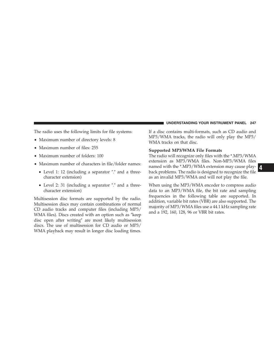 List button (disc mode for, Mp3/wma play), Info button (disc mode for | Chrysler 2008 300 SRT User Manual | Page 249 / 482