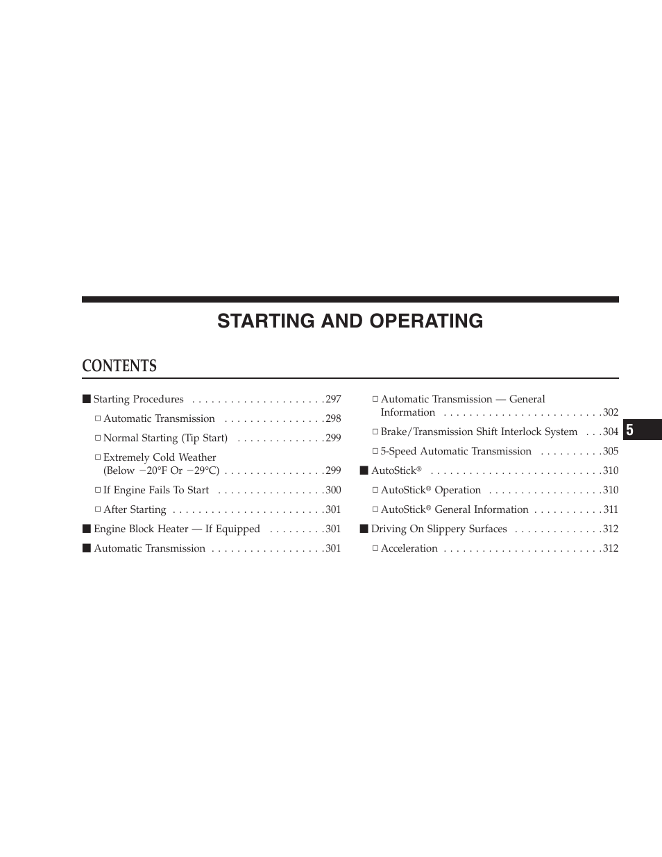 Chrysler 2008 300 SRT User Manual | Page 295 / 482