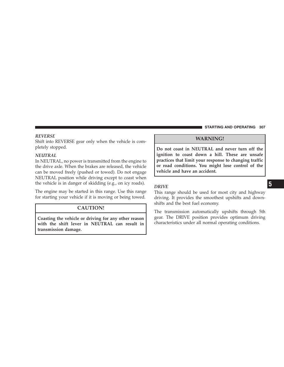 Chrysler 2008 300 SRT User Manual | Page 309 / 482
