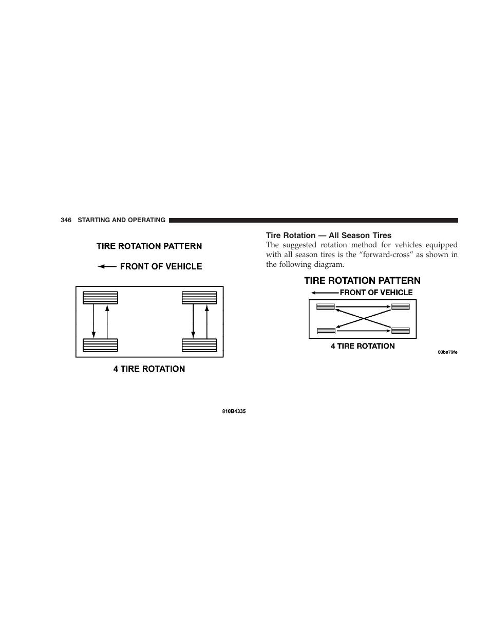Tire rotation - all season tires, Tire pressure monitor system (tpms) - if equipped, Snow tires | Chrysler 2008 300 SRT User Manual | Page 348 / 482