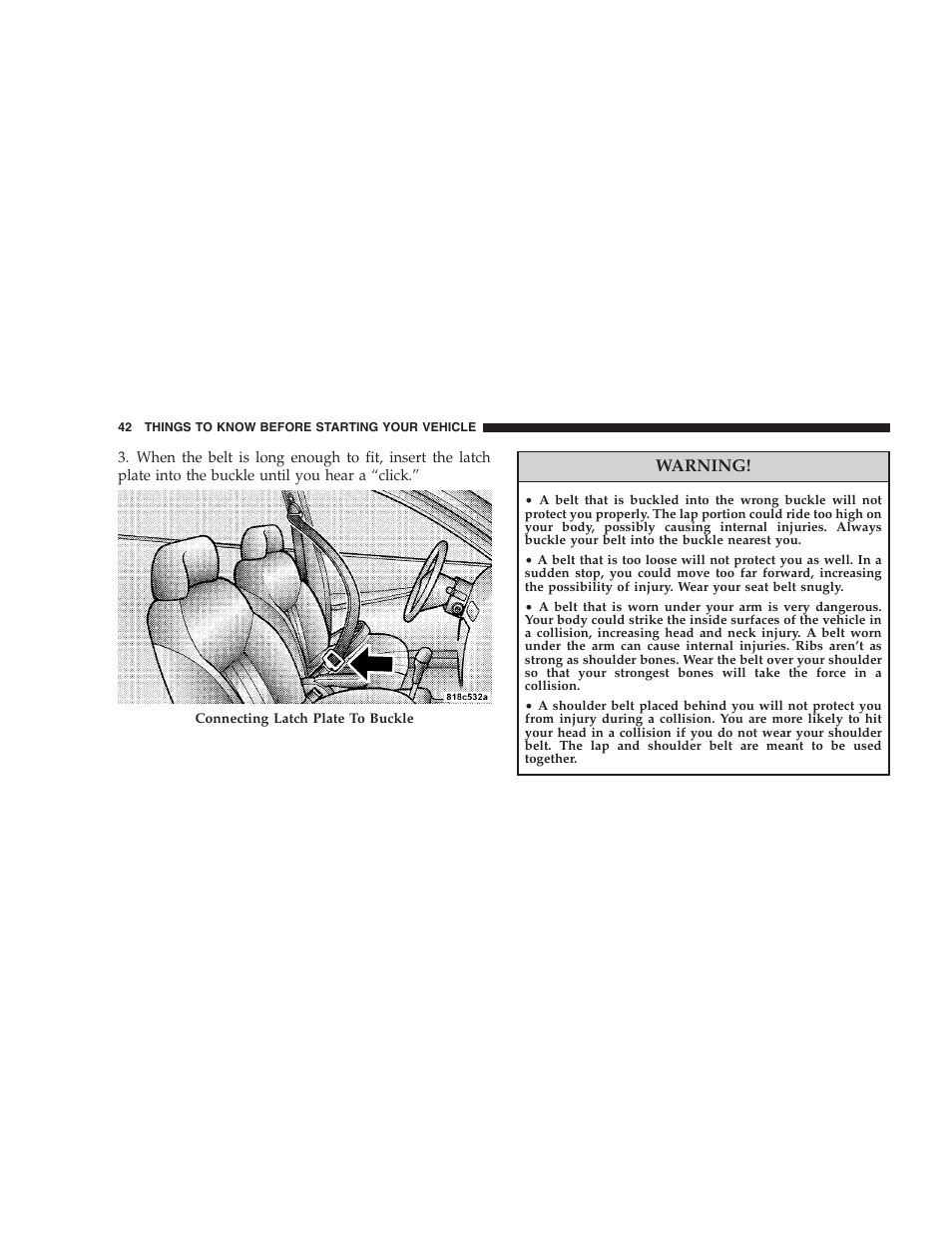 Warning | Chrysler 2008 300 SRT User Manual | Page 44 / 482