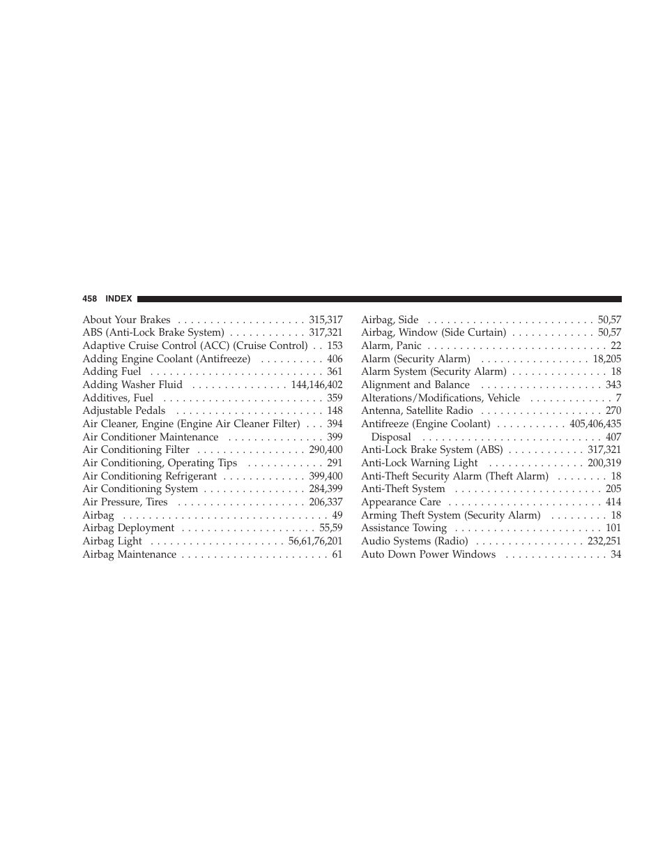 Chrysler 2008 300 SRT User Manual | Page 460 / 482