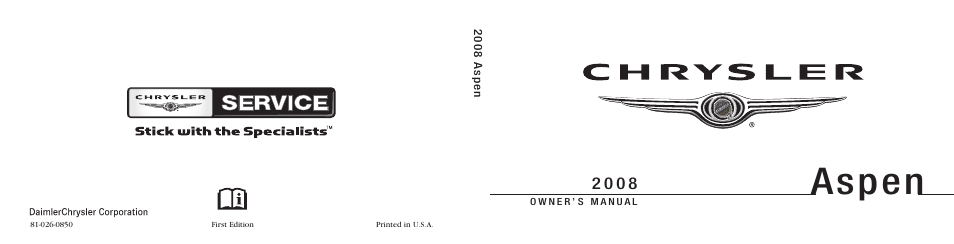 Chrysler 2008 Aspen User Manual | 479 pages