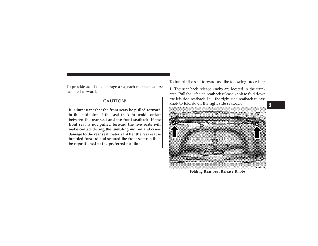 Tumbling rear seat (convertible) | Chrysler 2008 PT Cruiser User Manual | Page 179 / 491