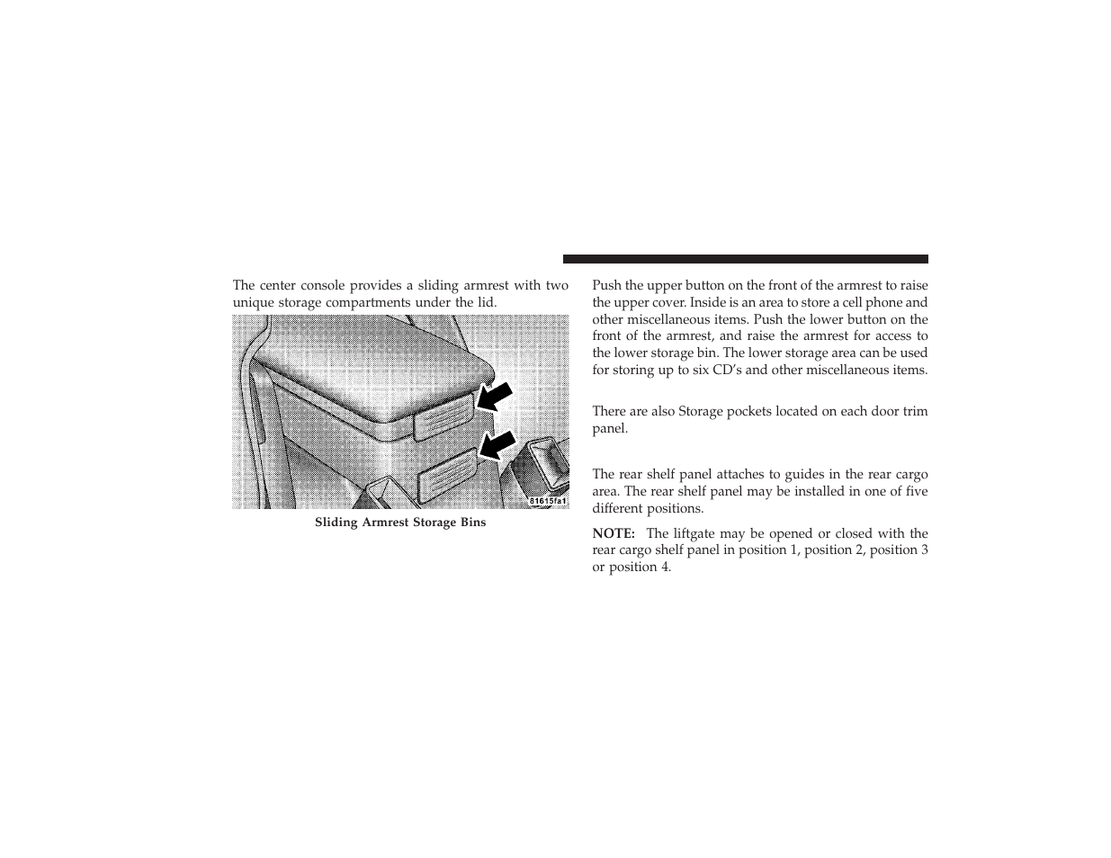 Storage pockets, Rear shelf panel- if equipped, Rear shelf panel— if equipped | Chrysler 2008 PT Cruiser User Manual | Page 212 / 491