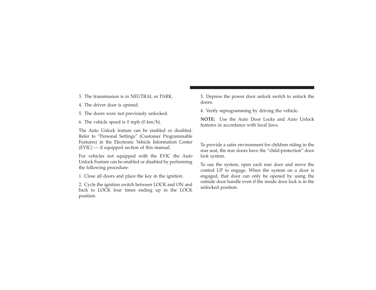 Child protection door lock system - if equipped, Child protection door lock system, If equipped | Chrysler 2008 PT Cruiser User Manual | Page 24 / 491