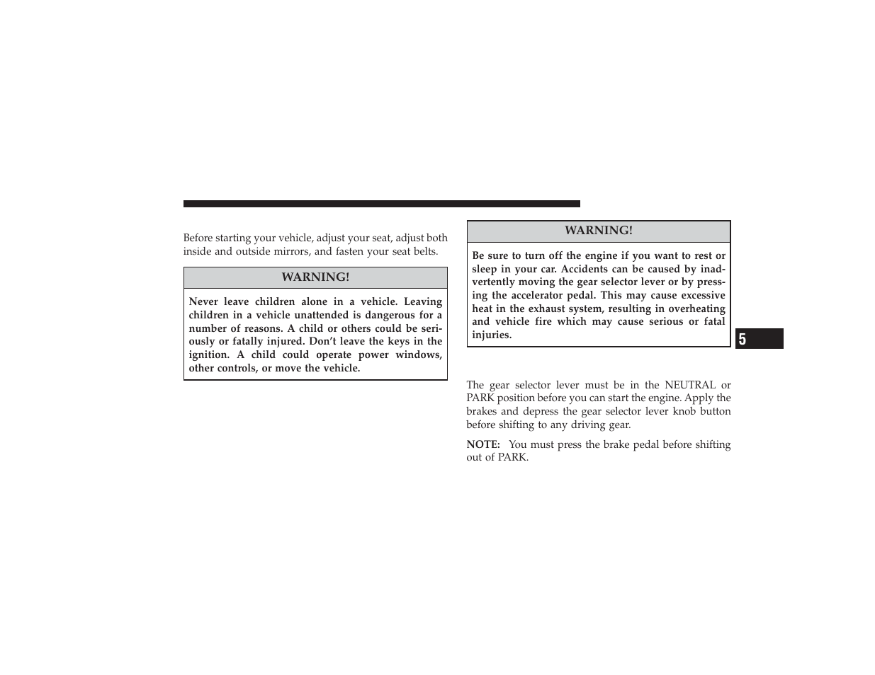 Starting procedures, Automatic transaxle | Chrysler 2008 PT Cruiser User Manual | Page 293 / 491