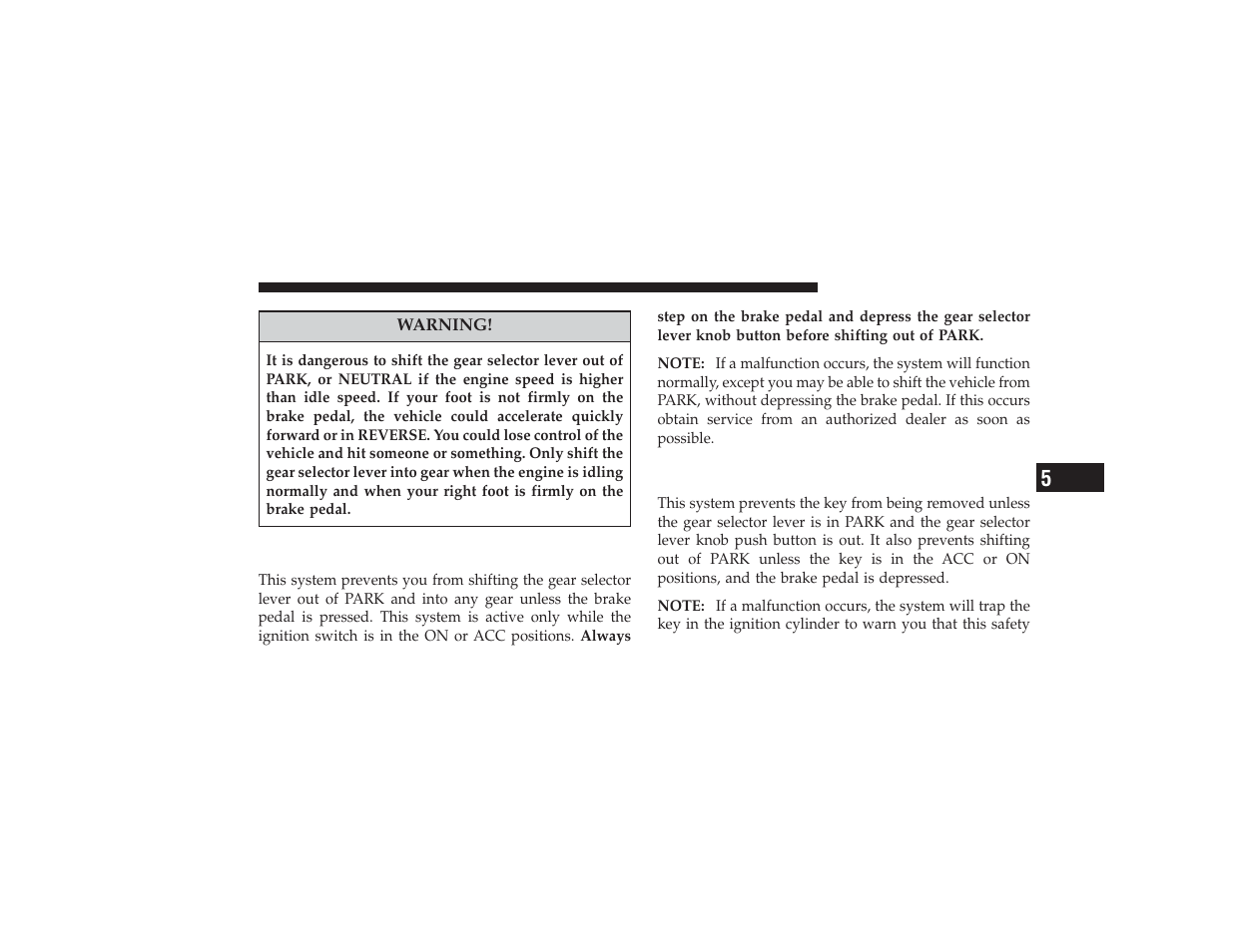 Brake/transmission interlock system, Automatic transaxle ignition interlock system, Automatic transaxle ignition interlock | System | Chrysler 2008 PT Cruiser User Manual | Page 297 / 491