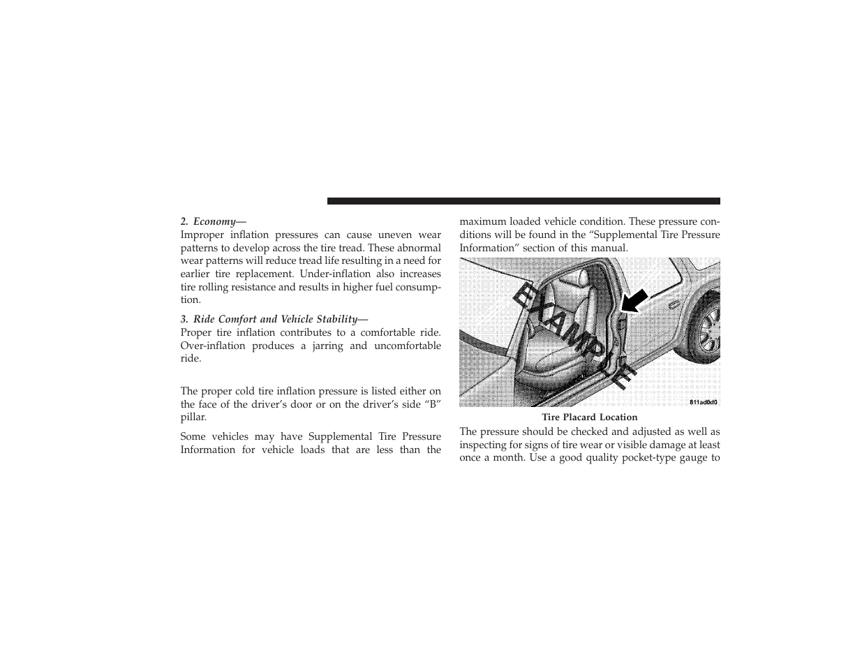 Tire inflation pressures | Chrysler 2008 PT Cruiser User Manual | Page 324 / 491