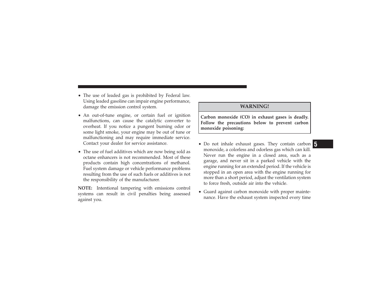 Carbon monoxide warnings | Chrysler 2008 PT Cruiser User Manual | Page 341 / 491