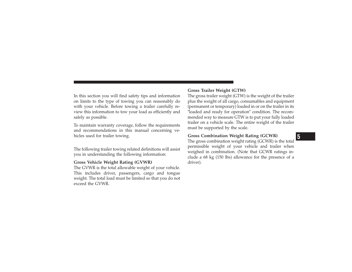Common towing definitions, Trailer towing | Chrysler 2008 PT Cruiser User Manual | Page 345 / 491