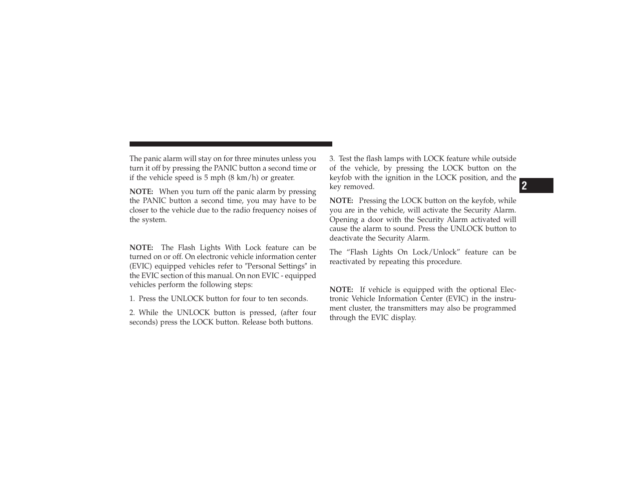 To turn off flash lights with lock, To program additional transmitters, To turn off “flash lights with lock | Chrysler 2008 PT Cruiser User Manual | Page 35 / 491