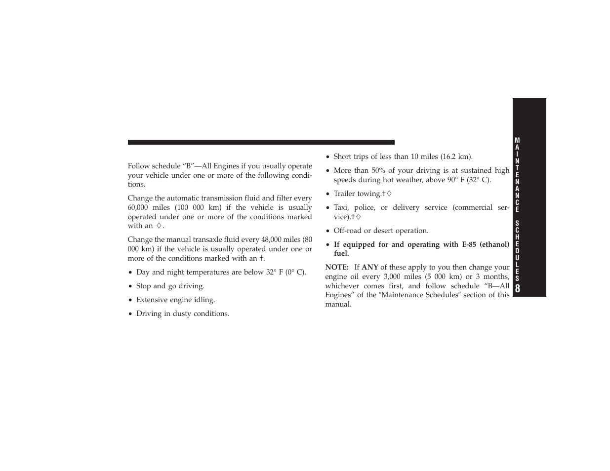 Schedule b-all engines, Schedule “b”—all engines | Chrysler 2008 PT Cruiser User Manual | Page 439 / 491