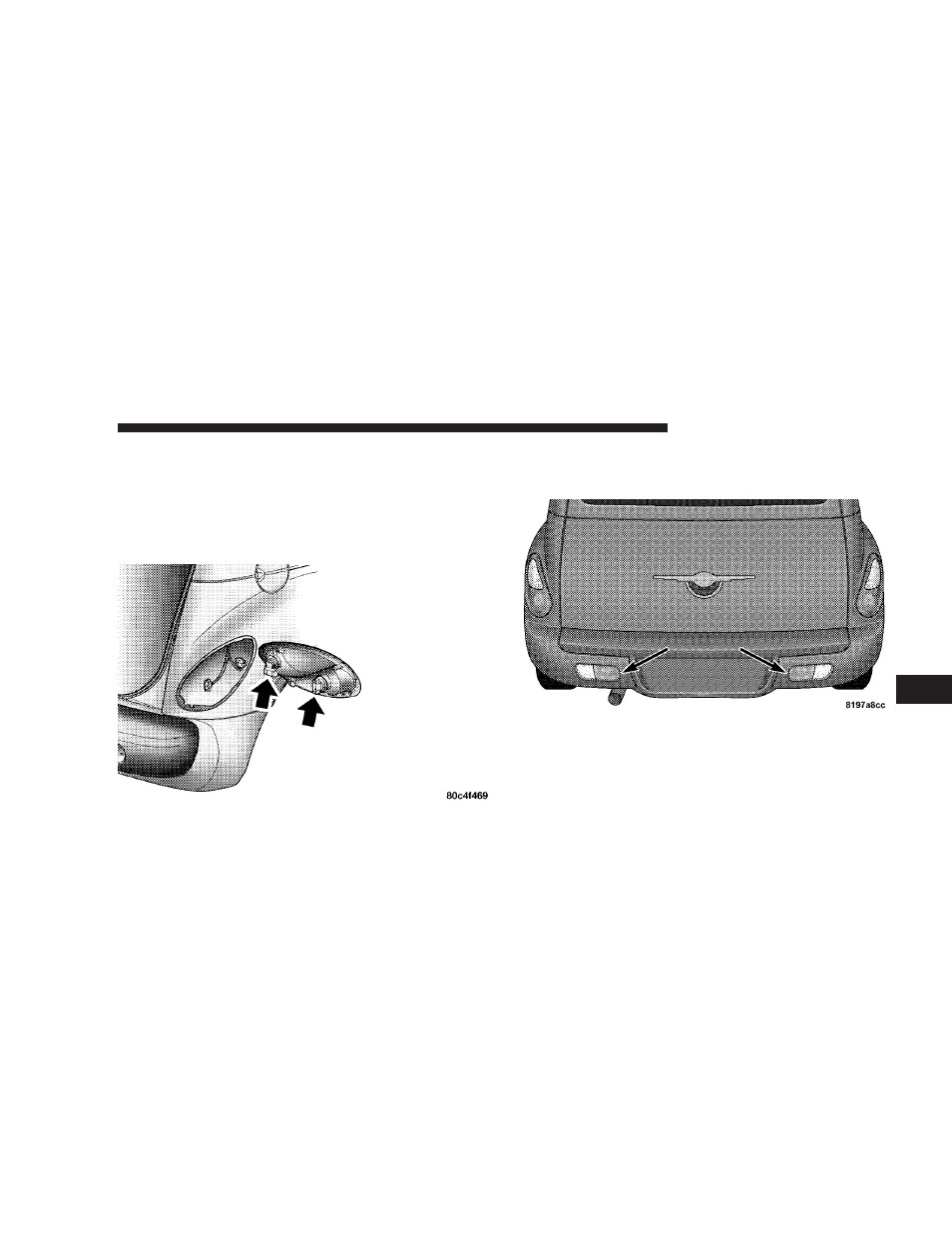 Tail/stop, and rear turn signal lights, Back up lights | Chrysler 2008 PT Cruiser Convertible User Manual | Page 427 / 488