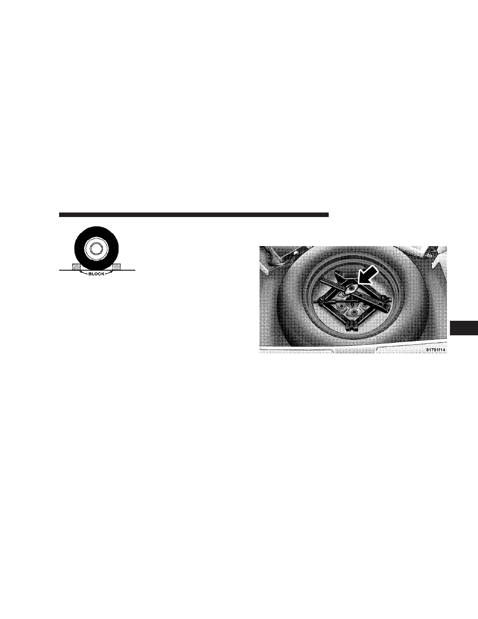 Jack location, Spare tire stowage | Chrysler 2008 Sebring Convertible User Manual | Page 339 / 454