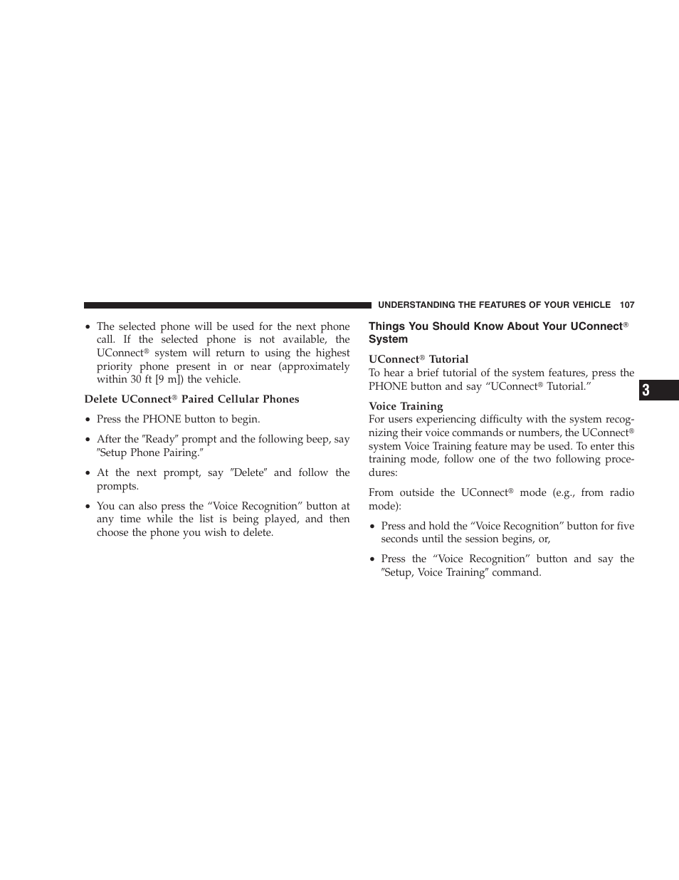 Things you should know about your uconnect system, Things you should know about your, Uconnect | System | Chrysler 2008 Sebring Sedan User Manual | Page 109 / 494