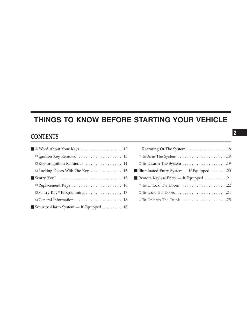 Chrysler 2008 Sebring Sedan User Manual | Page 11 / 494