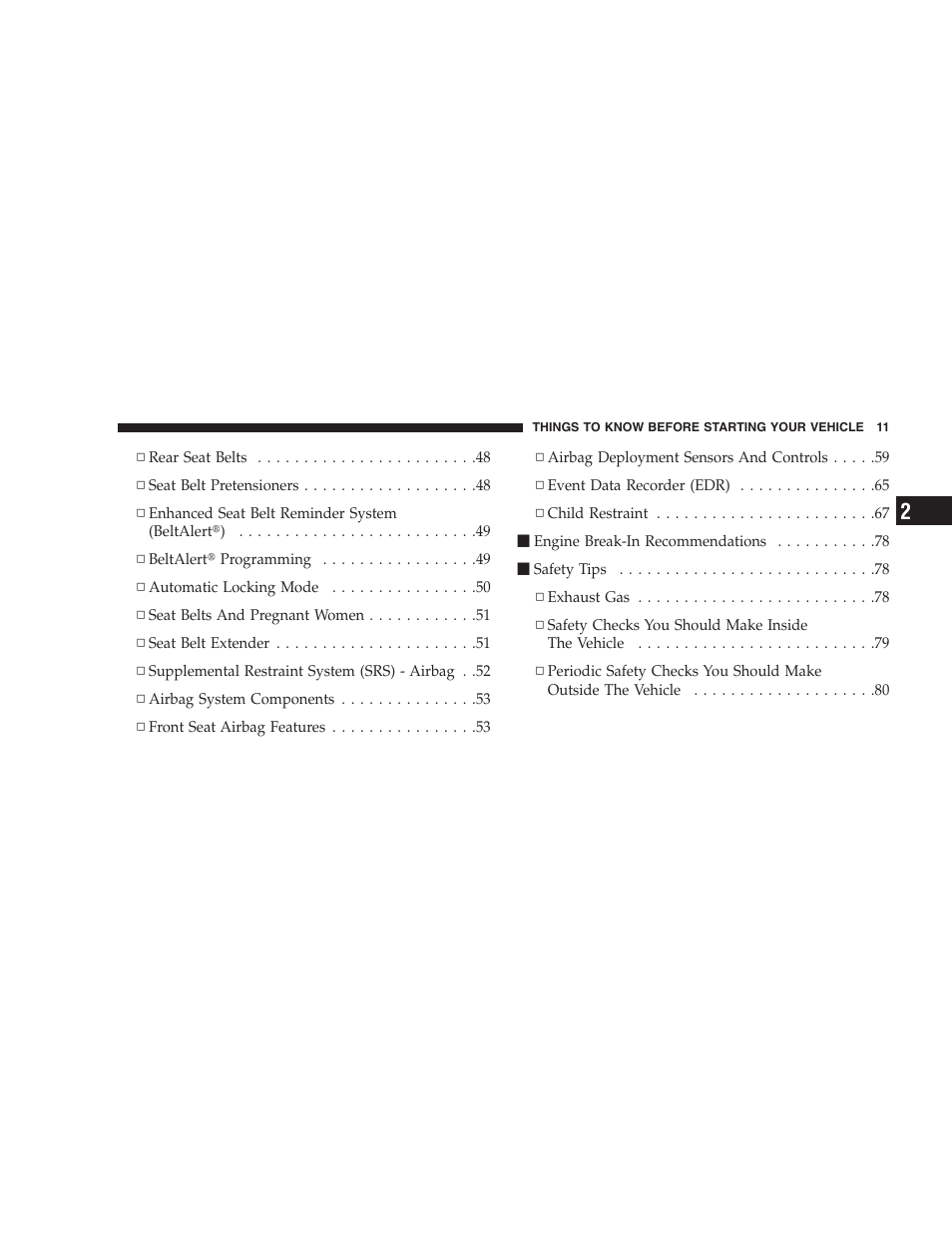 Chrysler 2008 Sebring Sedan User Manual | Page 13 / 494