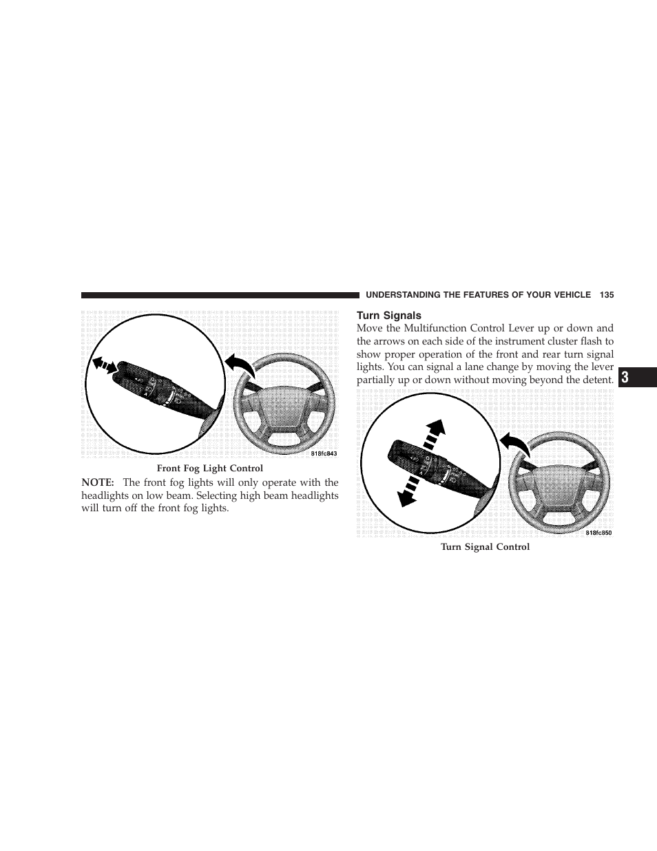 Turn signals | Chrysler 2008 Sebring Sedan User Manual | Page 137 / 494