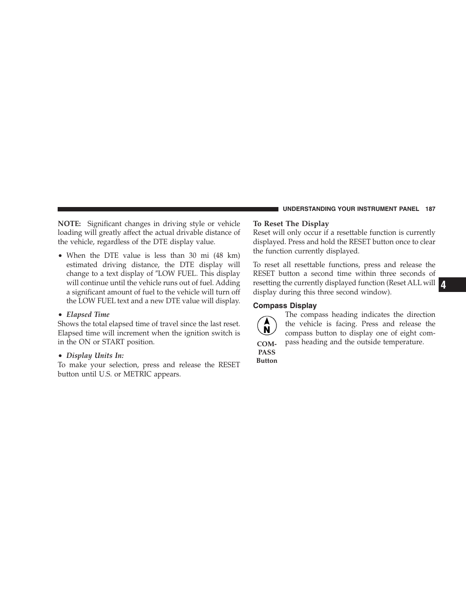 Compass display | Chrysler 2008 Sebring Sedan User Manual | Page 189 / 494