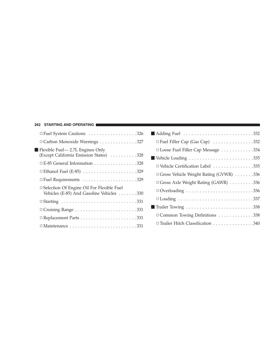 Chrysler 2008 Sebring Sedan User Manual | Page 264 / 494