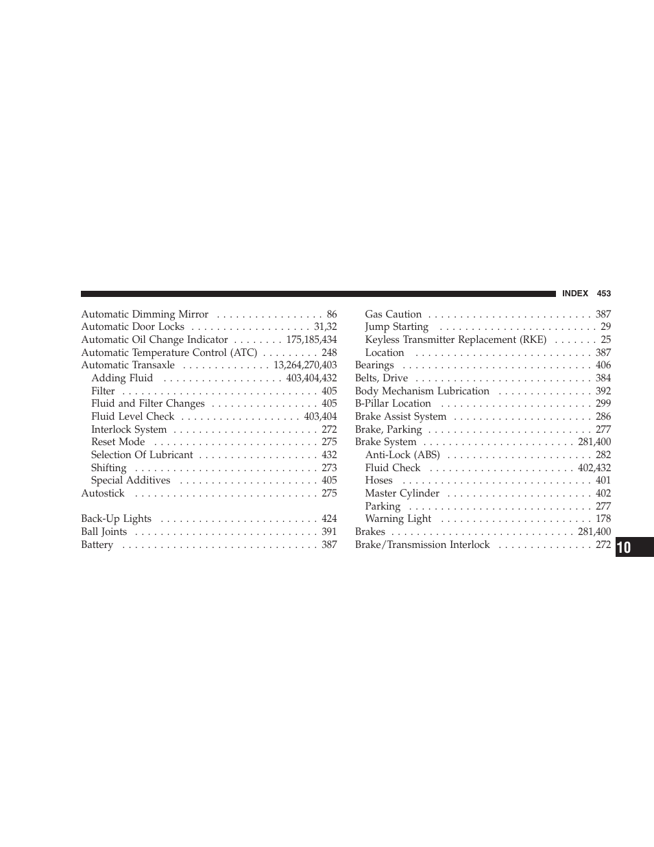 Chrysler 2008 Sebring Sedan User Manual | Page 455 / 494