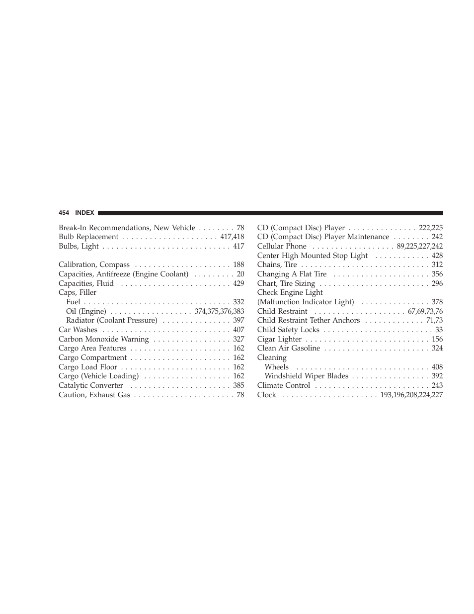 Chrysler 2008 Sebring Sedan User Manual | Page 456 / 494