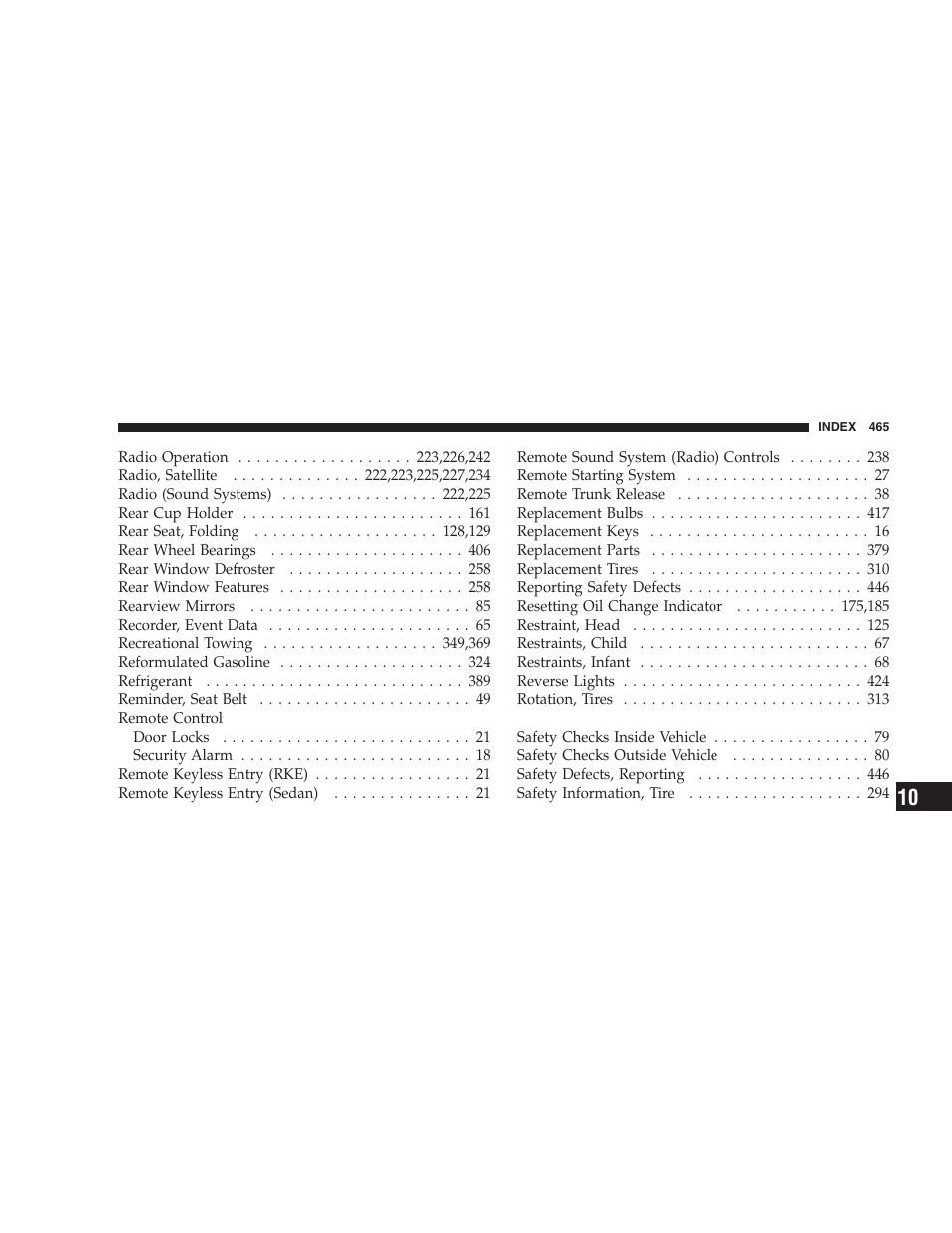 Chrysler 2008 Sebring Sedan User Manual | Page 467 / 494